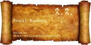 Knoll Kadosa névjegykártya